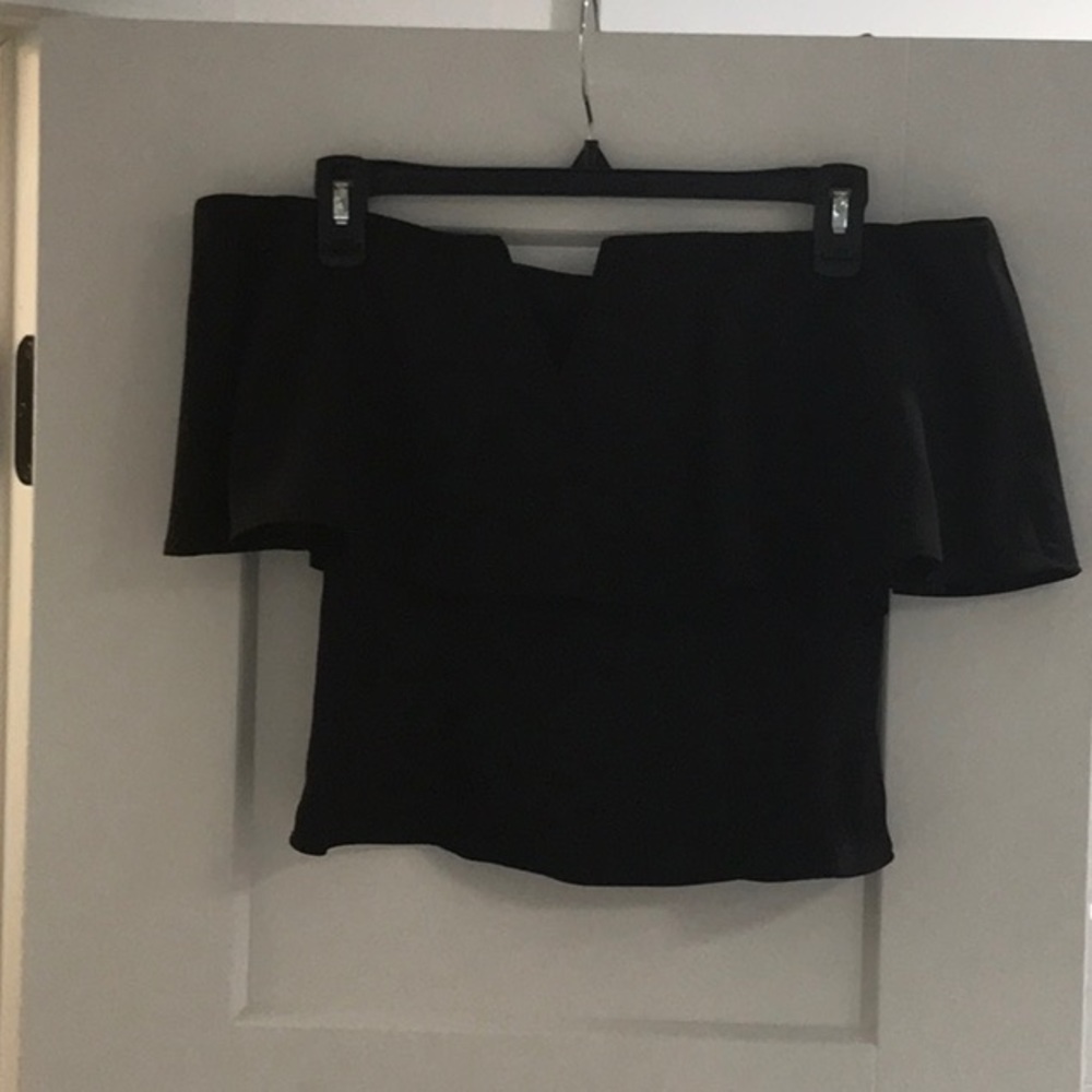 Leith off shoulder black top